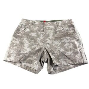 SPANX Camouflage Print Elastic Waist Pull On Shorts Womens XL Cotton Blend